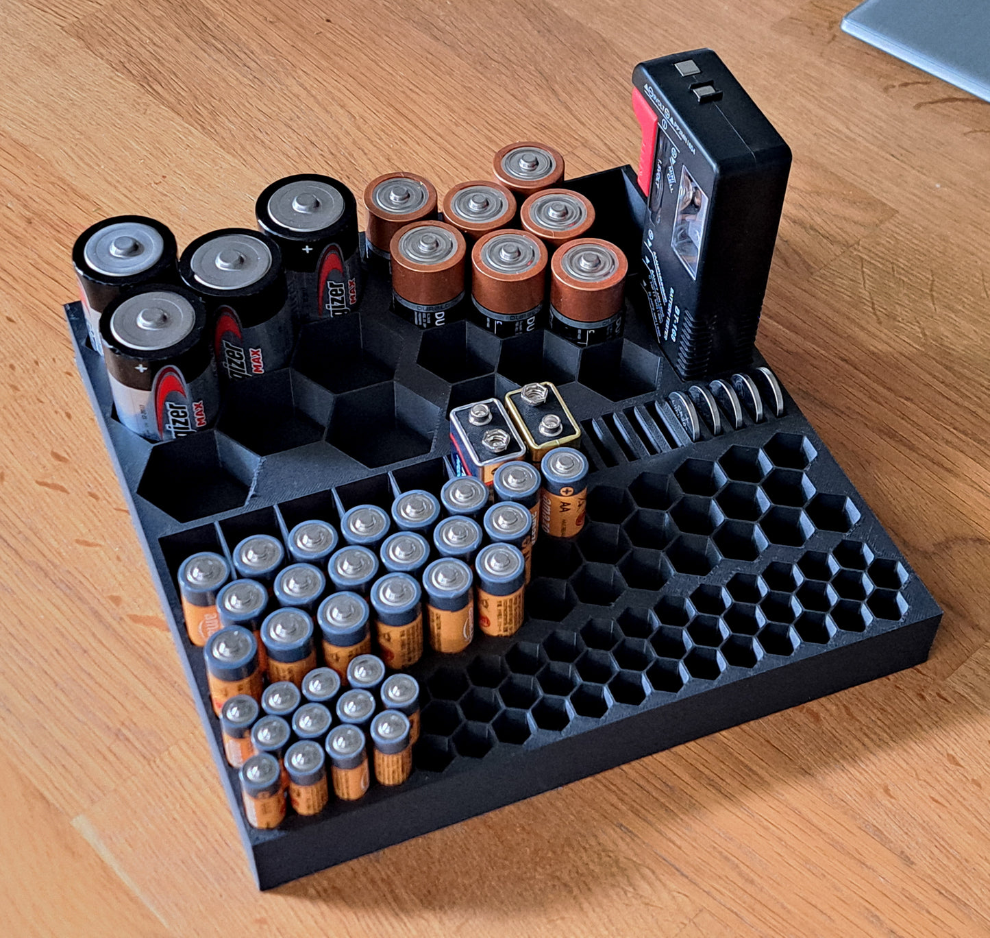 Battery Organizer Storage Case Deluxe 3 Sizes Home Office Workshop
