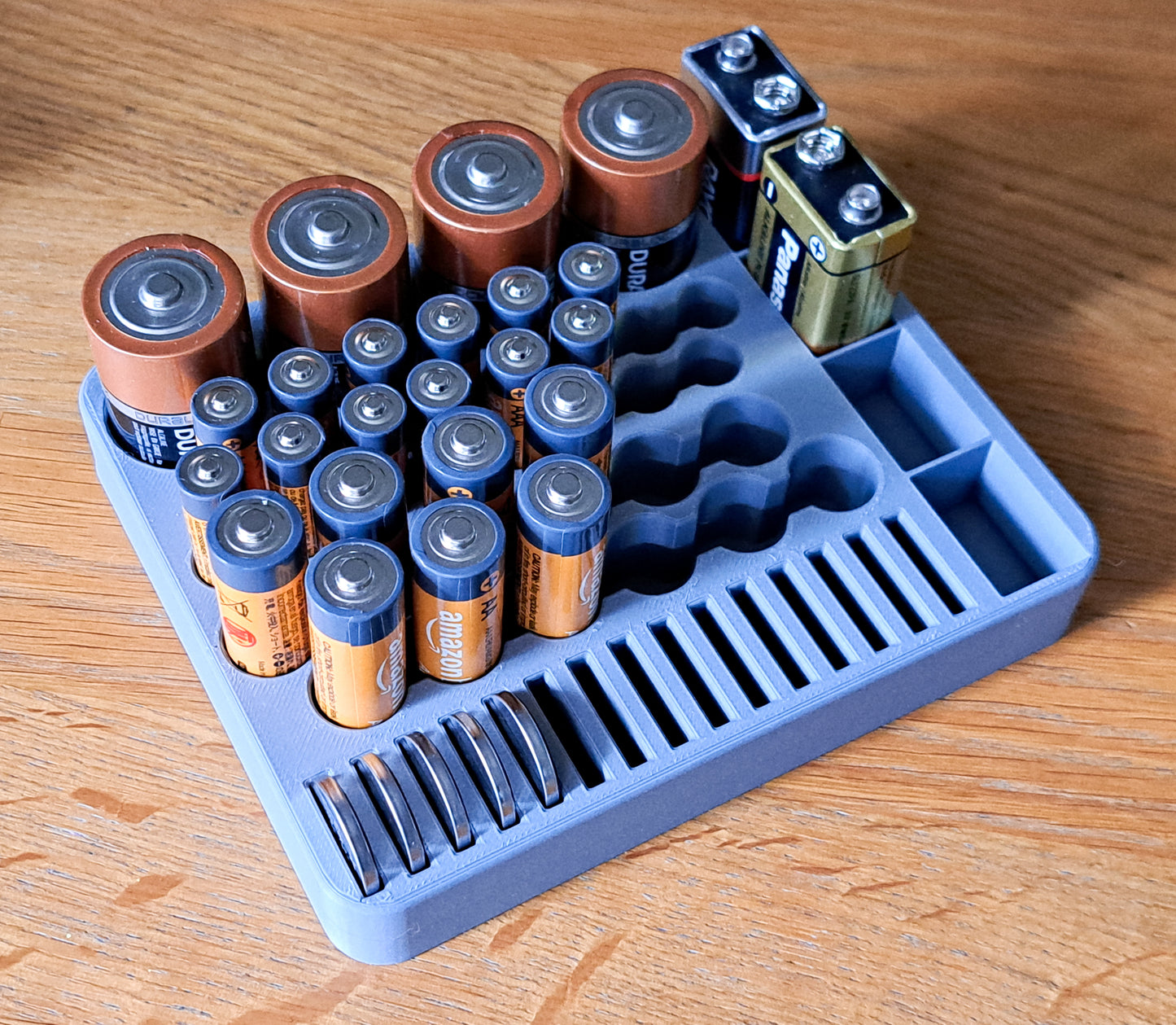 Battery Organizer Storage Case Deluxe 3 Sizes Home Office Workshop