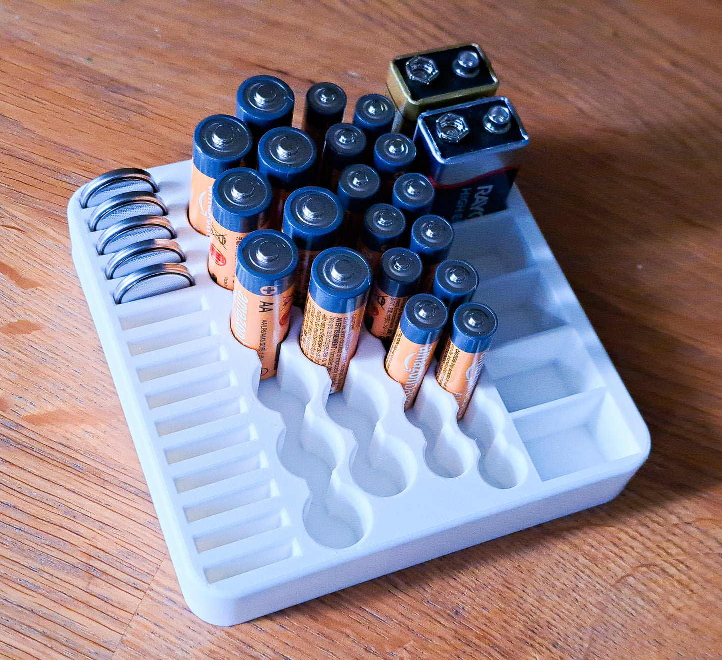 Battery Organizer Storage Case Deluxe 3 Sizes Home Office Workshop