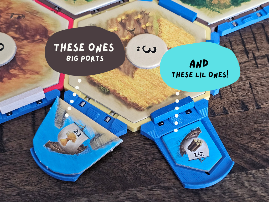 Port Holders Magnetic for Hex Style Settlement Board Game Piece Organization