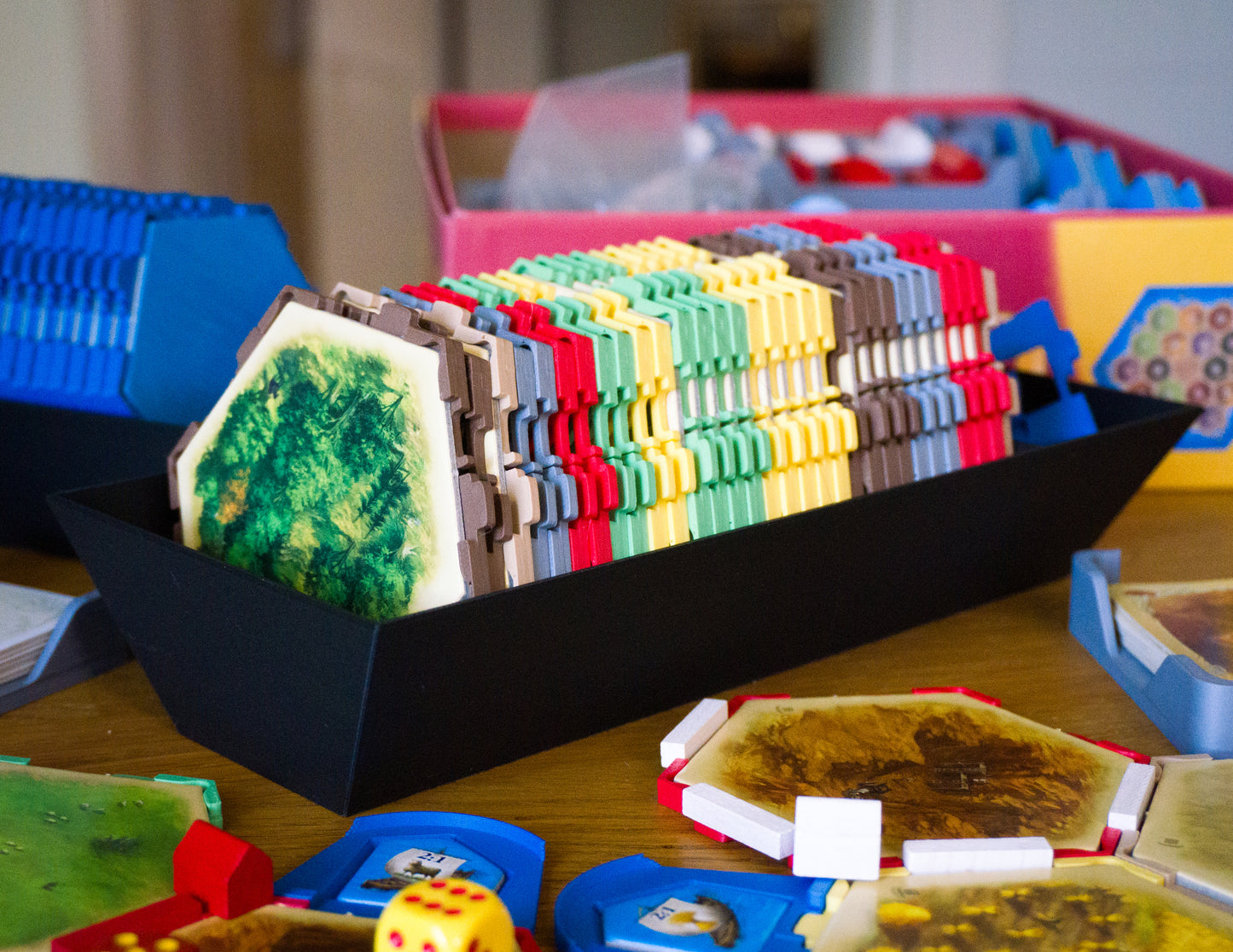 Hex Holders 19 Pack or Full Combo for Hex Based Settlement and Trading Board Game Organization