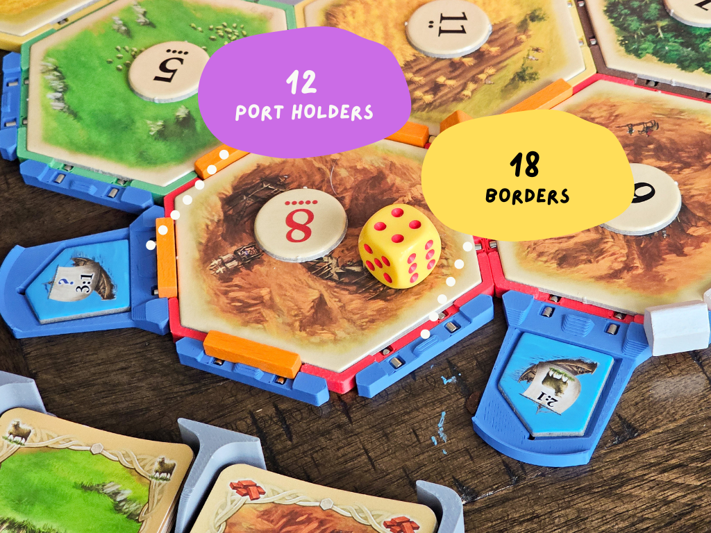 Port Holders Magnetic for Hex Style Settlement Board Game Piece Organization