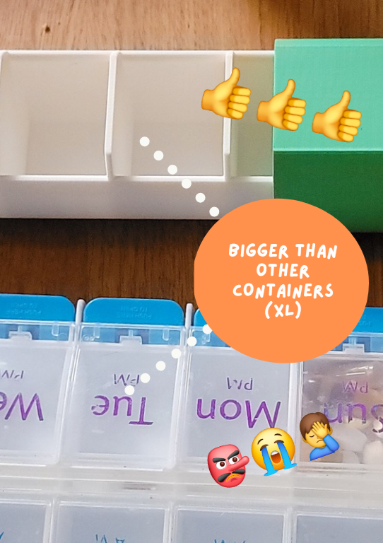 Weekly Pill Organizer Case Large 7 Day Medicine Box Travel Pill Container XL Vitamin Storage Box Daily Medication Organizer with Snap Case