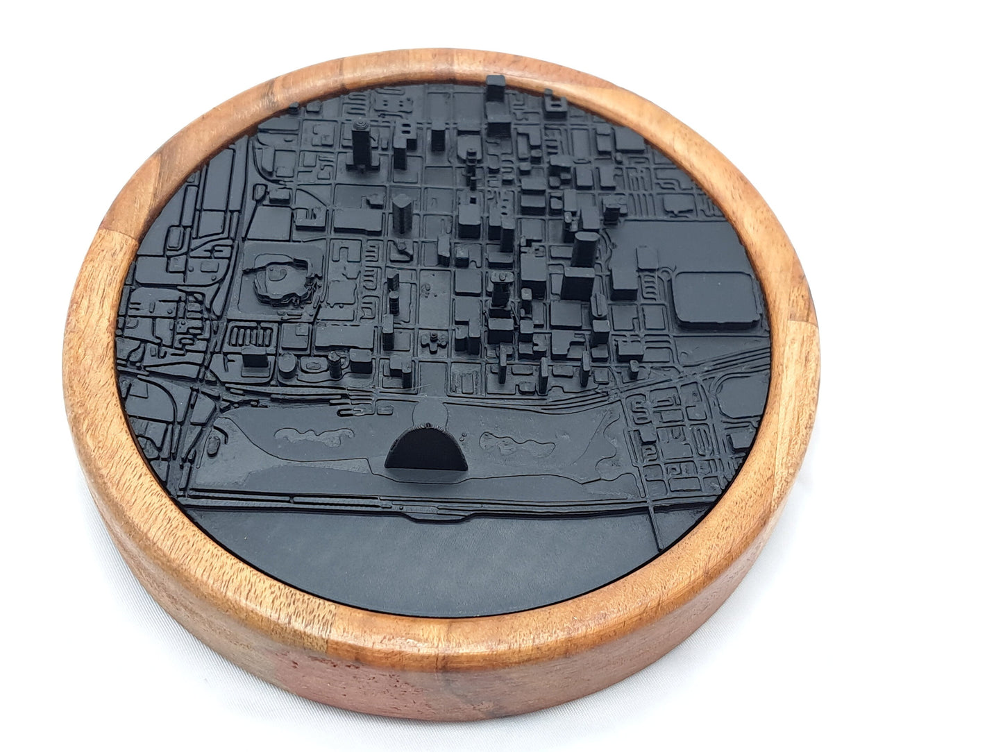 St. Louis Skyline Display 3D Printed Wooden Base City Landscape Decor