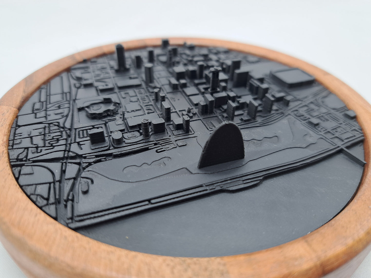St. Louis Skyline Display 3D Printed Wooden Base City Landscape Decor