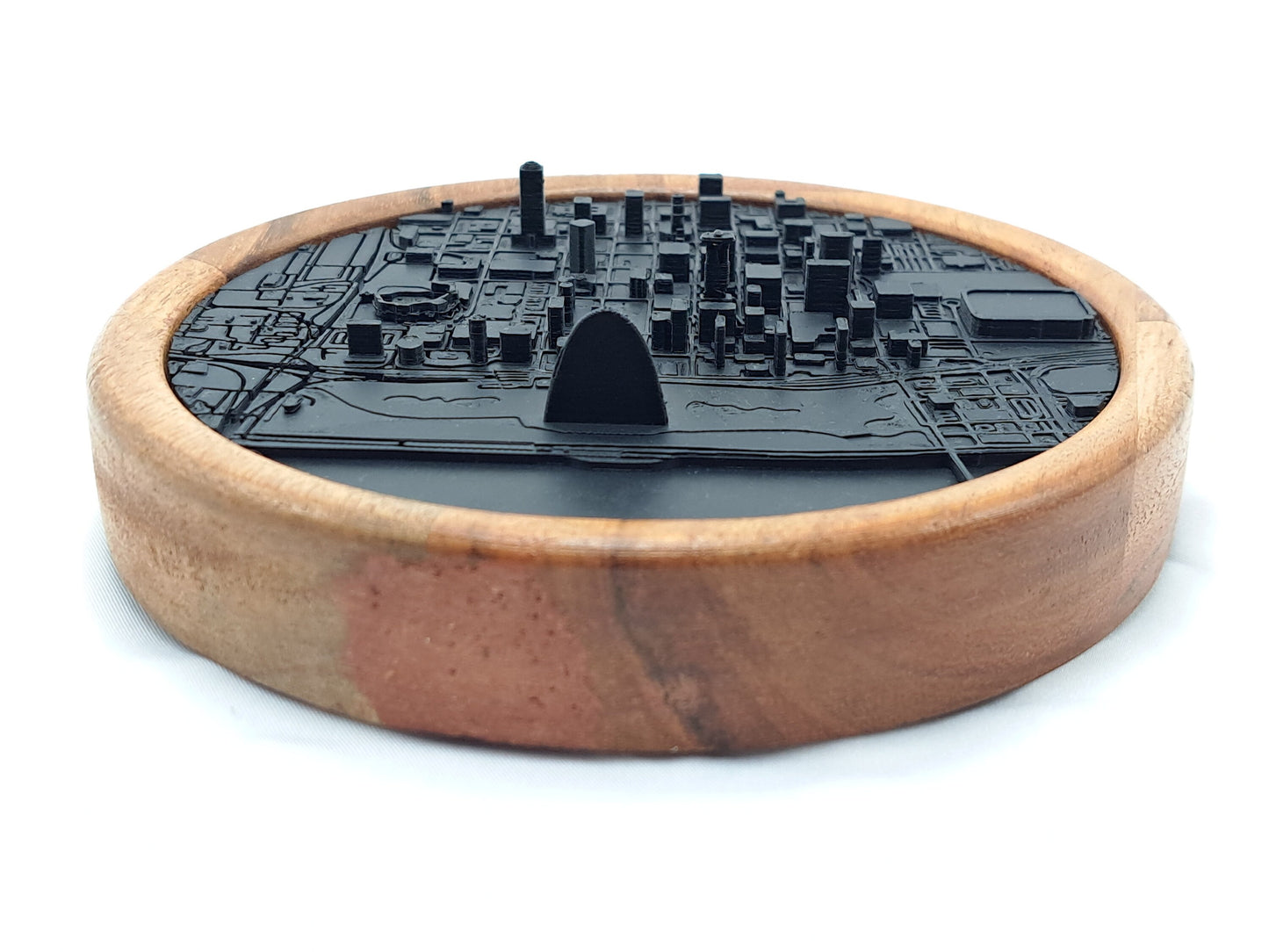 St. Louis Skyline Display 3D Printed Wooden Base City Landscape Decor