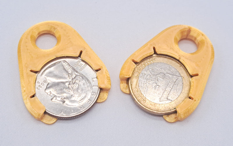Coin Holder Keychains 6 Pack Quarter Keeper Minimalist for Shopping Carts