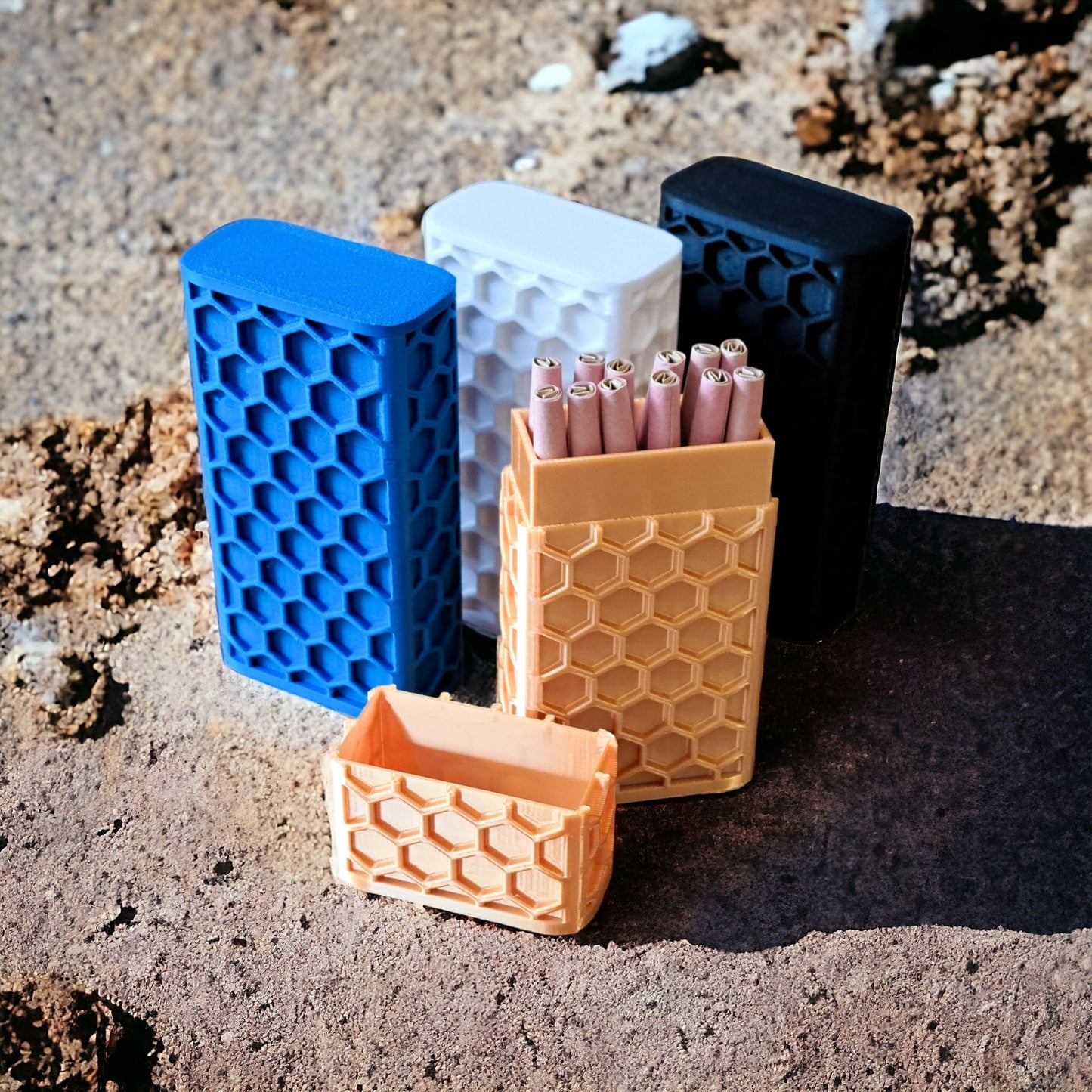 Cigarette Container 2-Pack Hard Plastic Holds 12 Portable Durable Customizable