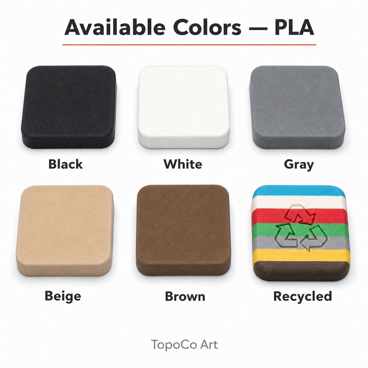 Available colors: Black, White, Gray, Beige, Brown, Recycled