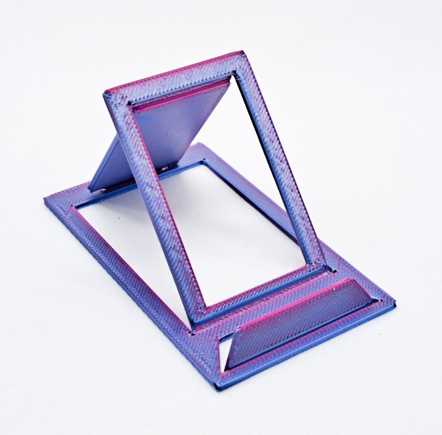 Cell Phone Stand - Credit Card Sized Flat Folding Versatile 3d Printed