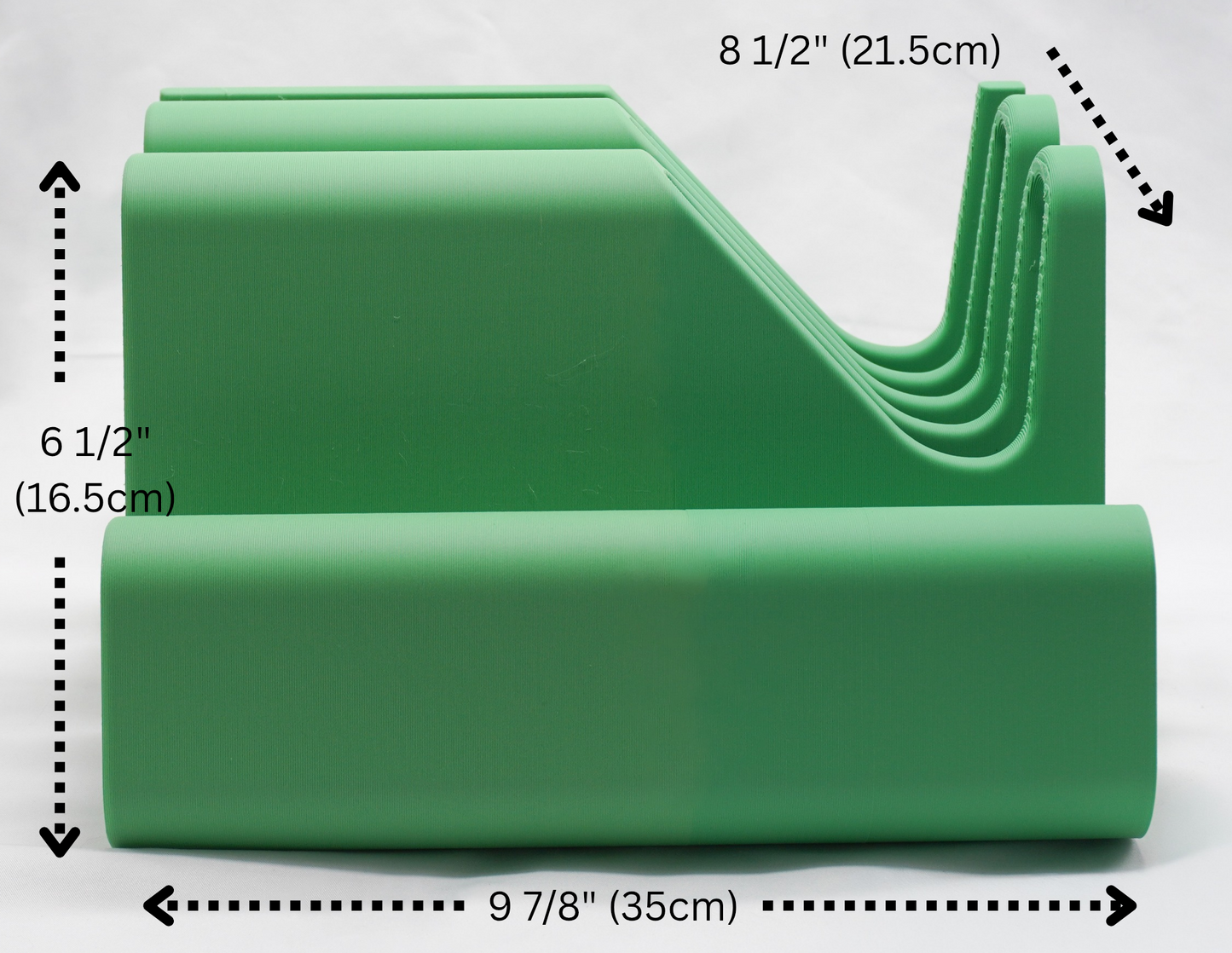 Device Taco dimensions: 9 7/8 in (35 cm) wide, 6 1/2 in (16.5 cm) tall, 8 1/2 in (21.5 cm) deep