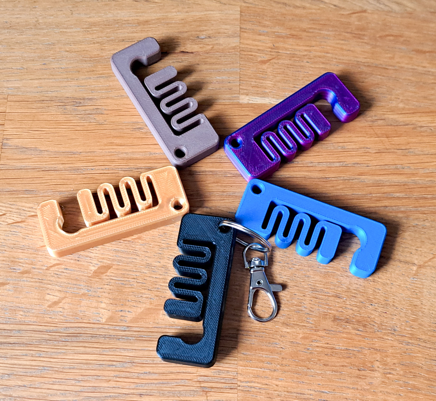 6-Pack Minimal Flexible Phone Stand Keychains