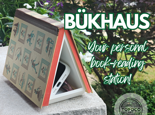 BÜKHAUS – Portable Book Holder with Storage – Travel Book Stand & Spine Saver Unique Gift for Readers and Book Lovers