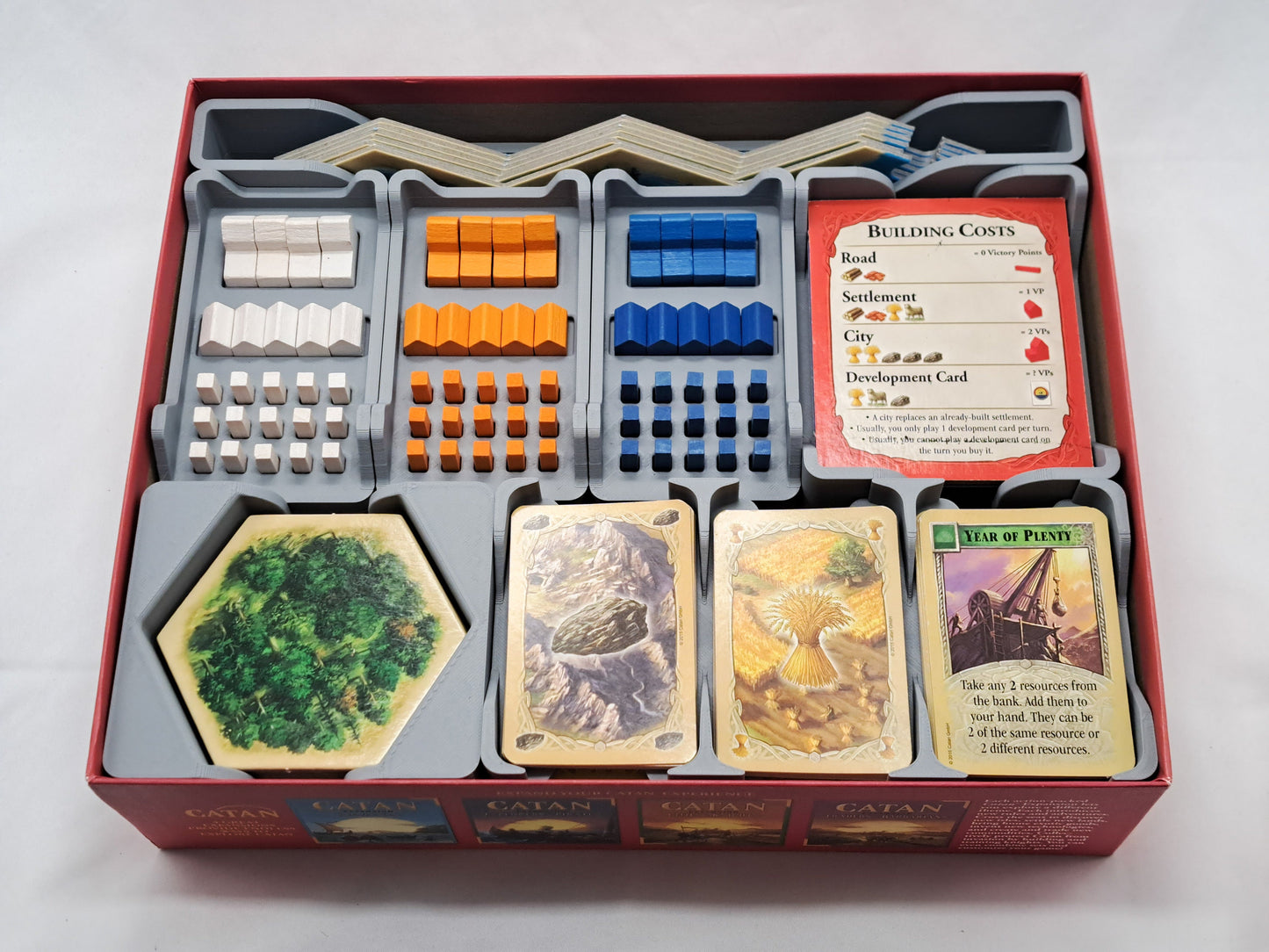 Game Organizer Inserts for Hex Based Settlement Gaming 5-6 Player Expansion Storage