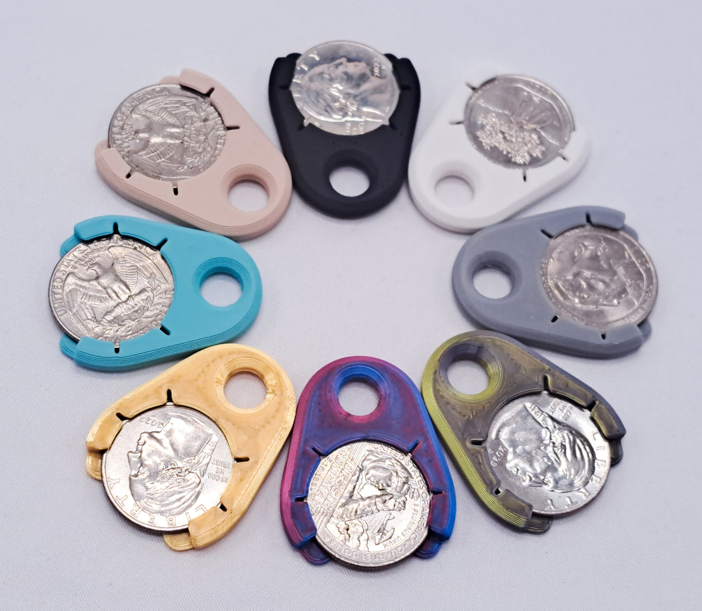 6-Pack Multi-Functional Coin Holder Keychain for Aldi Lidl Carrefour Kaufland Carts & Lottery Scratching
